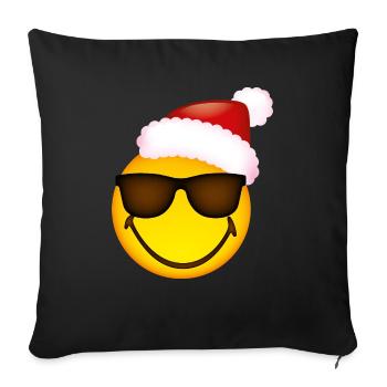 Smiley Glossy Sunglasses Christmas - Sofa pillowcase 17,3'' x 17,3'' (45 x 45 cm) - black - Front