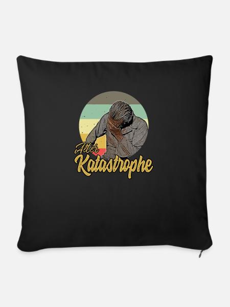 Alter Katastrophe - lustiger Spruch vintage retro - Sofakissenbezug 45 x 45 cm - Schwarz