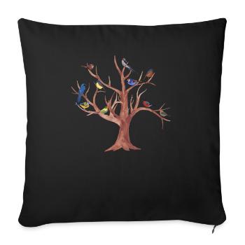 Fun Nature Lovers Trees and Birds Are Cool Gift - Sofa pillowcase 17,3'' x 17,3'' (45 x 45 cm) - black - Front