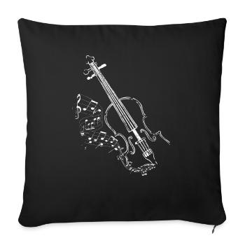 Schöner Vintager Art-Violinen-Entwurf für Musik - Sofakissenbezug 45 x 45 cm - Schwarz - Vorne