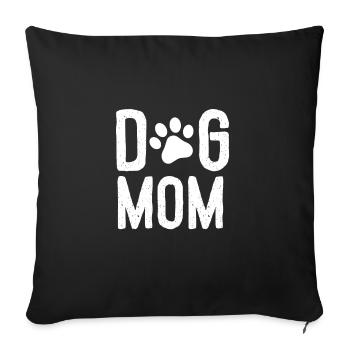 Dog mom with paw - Sofa pillowcase 17,3'' x 17,3'' (45 x 45 cm) - black - Front