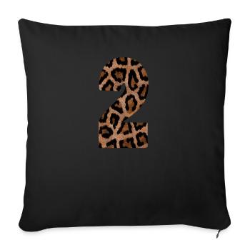 Maillot Enfant 2 ans | T-shirt 2 ans pour enfants - Housse de coussin décorative 45 x 45 cm - noir - Devant