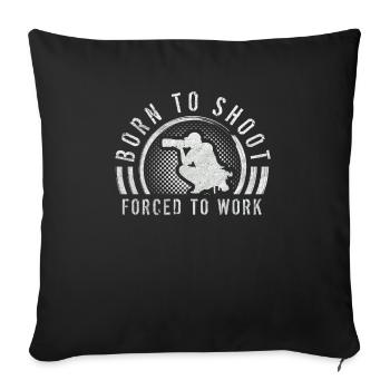 Photographie Proverbe, Né pour photographier - Housse de coussin décorative 45 x 45 cm - noir - Devant
