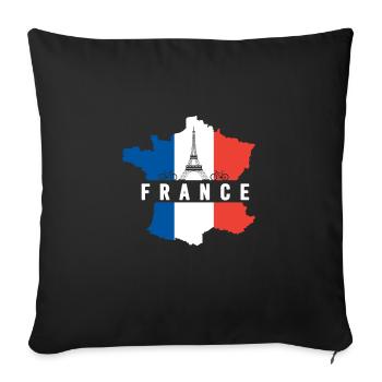 France cadeau vacances Tour Eiffel - Housse de coussin décorative 45 x 45 cm - noir - Devant