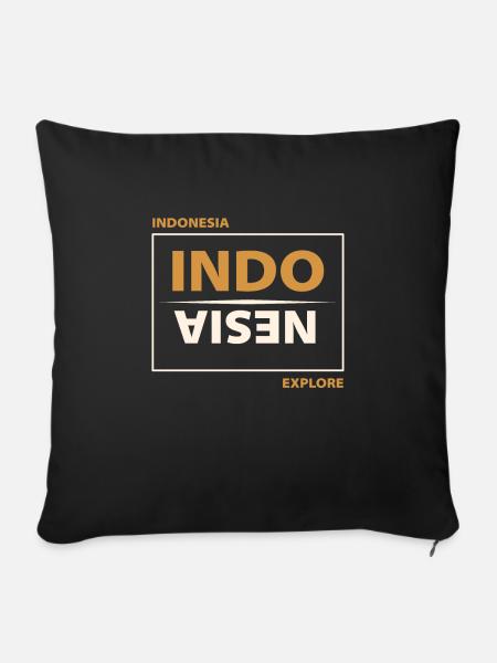 Indonesien - Sofakissenbezug 45 x 45 cm - Schwarz