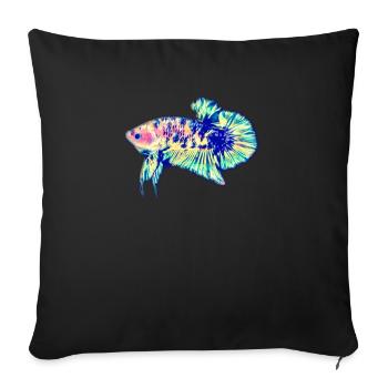 Siamesische Kampffische - Sofakissenbezug 45 x 45 cm - Schwarz - Vorne