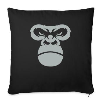 Gorilla Face Silverback Monkey Gift - Sofa pillowcase 17,3'' x 17,3'' (45 x 45 cm) - black - Front