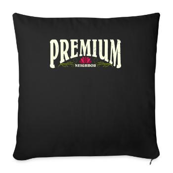 Premium Neighbor | Best Neighbor Red lotus flower - Sofa pillowcase 17,3'' x 17,3'' (45 x 45 cm) - black - Front