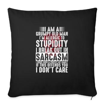 Funny Grandpa Grandfather Gift Grumpy Old Man - Sofakissenbezug 45 x 45 cm - Schwarz - Vorne