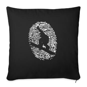 Snowboarding sport d'hiver d'empreintes digitales - Housse de coussin décorative 45 x 45 cm - noir - Devant