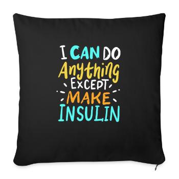 Diabetes Mellitus Diabetic Insulin Gift - Sofa pillowcase 17,3'' x 17,3'' (45 x 45 cm) - black - Front
