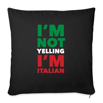 Funny Italian Gift - Sofa pillowcase 17,3'' x 17,3'' (45 x 45 cm) - black - Front