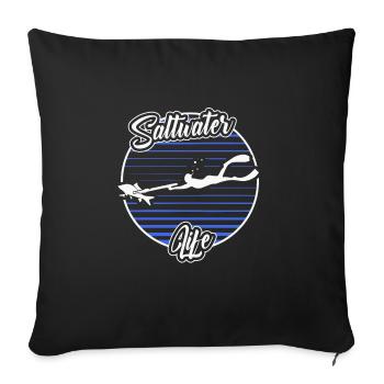 Spearfishing Saltwater Life Freediving Fishing - Sofa pillowcase 17,3'' x 17,3'' (45 x 45 cm) - black - Front