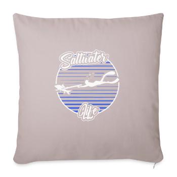 Chasse sous marine Vie en eau salée Pêche en apnée - Housse de coussin décorative 45 x 45 cm - taupe clair - Devant