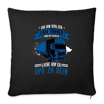 Opa LKW Fahrer Opa Werden Überraschung 2020 - Sofakissenbezug 45 x 45 cm - Schwarz - Vorne