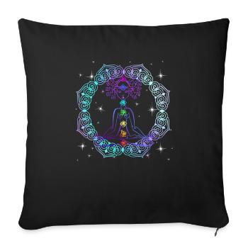 Reiki Master Spiritual Chakra healing gift - Sofa pillowcase 17,3'' x 17,3'' (45 x 45 cm) - black - Front