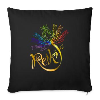 Reiki Master Spiritual Chakra healing gift - Sofa pillowcase 17,3'' x 17,3'' (45 x 45 cm) - black - Front