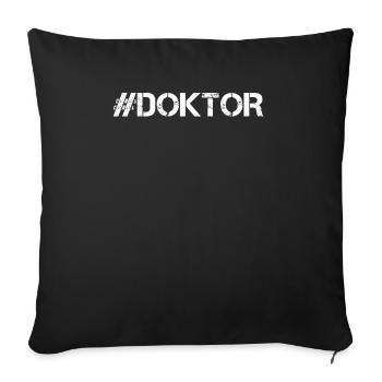 Doctorat, Docteur, Docteur, Docteur - Housse de coussin décorative 45 x 45 cm - noir - Devant