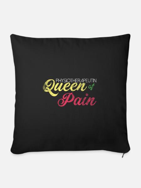 Physiotherapeutin Queen Of Pain Geschenk - Sofakissenbezug 45 x 45 cm - Schwarz