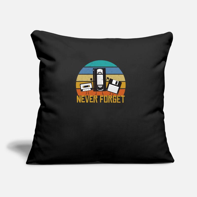 Never Forget Retro Cassette VHS Diskette Gift Sofa pillowcase 17,3'' x 17,3'' (45 x 45 cm)