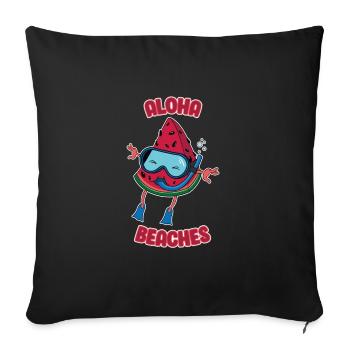 Watermelon Aloha Beaches Divers beach holiday - Sofa pillowcase 17,3'' x 17,3'' (45 x 45 cm) - black - Front