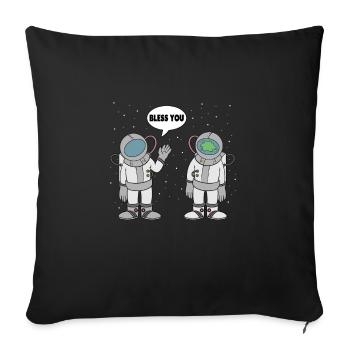 Astronaut Bless You Space Space Spaceman - Sofa pillowcase 17,3'' x 17,3'' (45 x 45 cm) - black - Front