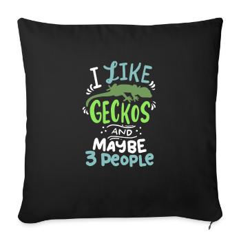 Gecko Echsel Reptile Salamander Nature Gift - Sofa pillowcase 17,3'' x 17,3'' (45 x 45 cm) - black - Front