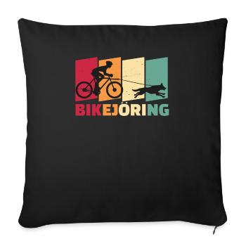 Bikejoring - Housse de coussin décorative 45 x 45 cm - noir - Devant