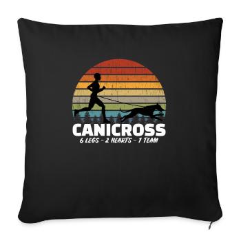 canicross dog sport train dog sport - Sofa pillowcase 17,3'' x 17,3'' (45 x 45 cm) - black - Front