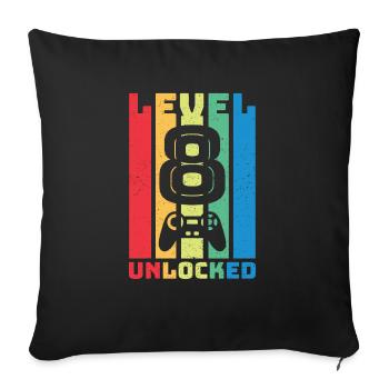 8-jähriger Video-Gamer-Geburtstag - Sofakissenbezug 45 x 45 cm - Schwarz - Vorne
