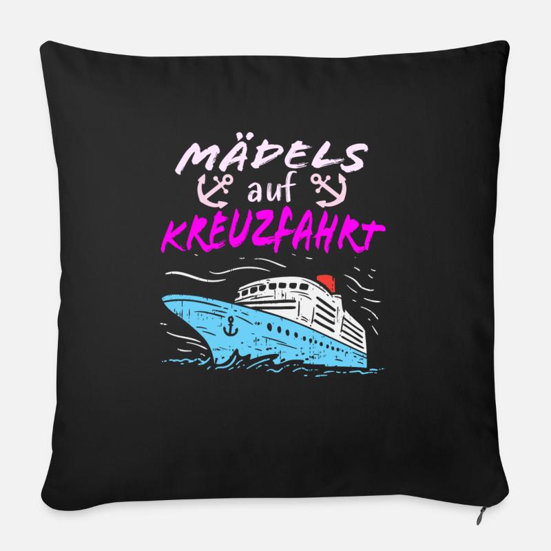 Mädels auf Kreuzfahrt - Sofakissenbezug 45 x 45 cm - Schwarz