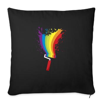 Rouleau à peinture Vivid Color - Housse de coussin décorative 45 x 45 cm - noir - Devant