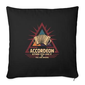 accordeon - Housse de coussin décorative 45 x 45 cm - noir - Devant