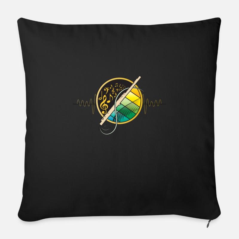 flûte - Housse de coussin décorative 45 x 45 cm - noir