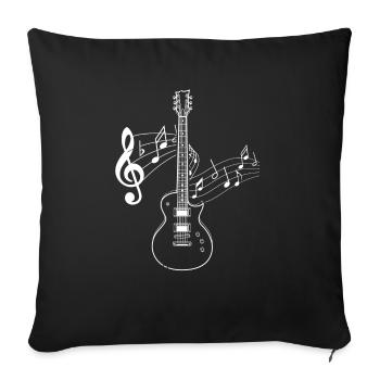 Guitar SHIRT - Guitar Musician Gift idea - Sofa pillowcase 17,3'' x 17,3'' (45 x 45 cm) - black - Front
