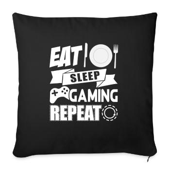 Gaming SHIRT - Idée cadeau pour un repas renouvelé - Housse de coussin décorative 45 x 45 cm - noir - Devant