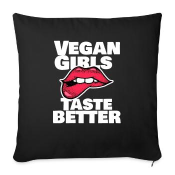 Vegan Girl Veganism's Vegan Lips Gift - Sofa pillowcase 17,3'' x 17,3'' (45 x 45 cm) - black - Front