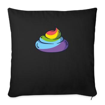 Unicorn haufen Kot Knödel AA Poop Scheisse - Sofakissenbezug 45 x 45 cm - Schwarz - Vorne