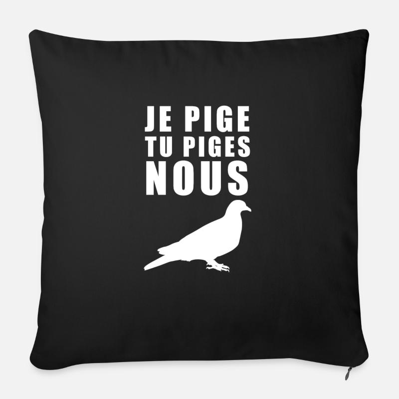 We pigeon - Sofa pillowcase 17,3'' x 17,3'' (45 x 45 cm) - black