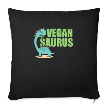 Vegan Saurus - Sofakissenbezug 45 x 45 cm - Schwarz - Vorne