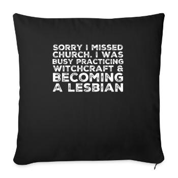 Lesbian LGBTQ Gay Pride - Sofa pillowcase 17,3'' x 17,3'' (45 x 45 cm) - black - Front
