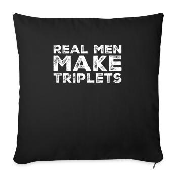 Funny Dad Fathers Day Triplets Gift - Sofa pillowcase 17,3'' x 17,3'' (45 x 45 cm) - black - Front