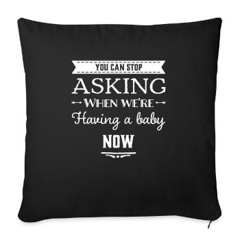 Révéler un cadeau d'annonce de grossesse drôle - Housse de coussin décorative 45 x 45 cm - noir - Devant