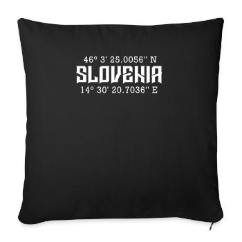 Slowenien - Sofakissenbezug 45 x 45 cm - Schwarz - Vorne