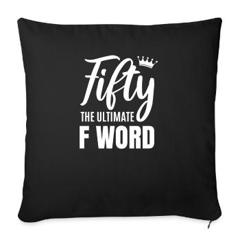 50th birthday - Sofa pillowcase 17,3'' x 17,3'' (45 x 45 cm) - black - Front