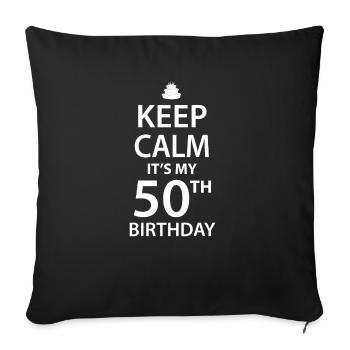 50th birthday - Sofa pillowcase 17,3'' x 17,3'' (45 x 45 cm) - black - Front
