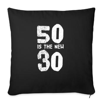 50th birthday - Sofa pillowcase 17,3'' x 17,3'' (45 x 45 cm) - black - Front