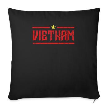 Vietnam - Sofa pillowcase 17,3'' x 17,3'' (45 x 45 cm) - black - Front