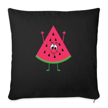 watermelon - Sofa pillowcase 17,3'' x 17,3'' (45 x 45 cm) - black - Front