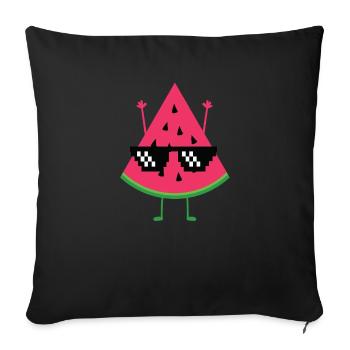 watermelon - Sofa pillowcase 17,3'' x 17,3'' (45 x 45 cm) - black - Front